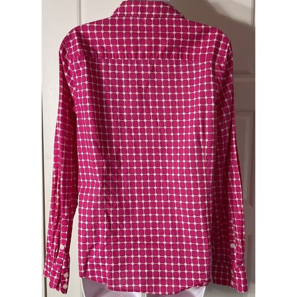 Crown & Ivy Pink & White Button Front Long Sleeve Cotton Top XL - Picture 2 of 5